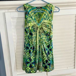 Apt 9 Fu Sexy Lime Green & Turquoise sleeveless sexy sequined summer top Sz M